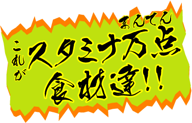 これがスタミナ万点食材達!!